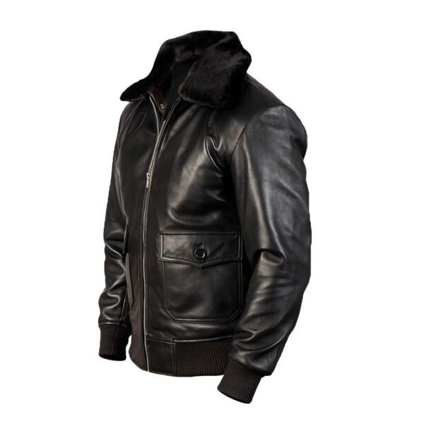 Mens G-1 Shearling Bomber Leather Jacket - Image 2