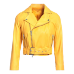 Womens Sword Crop Biker Leather Jacket