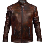 Vintage Leather Waxed Jacket for Men