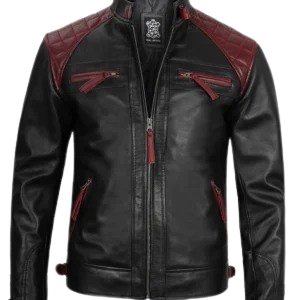 Vintage men's black café racer jacket