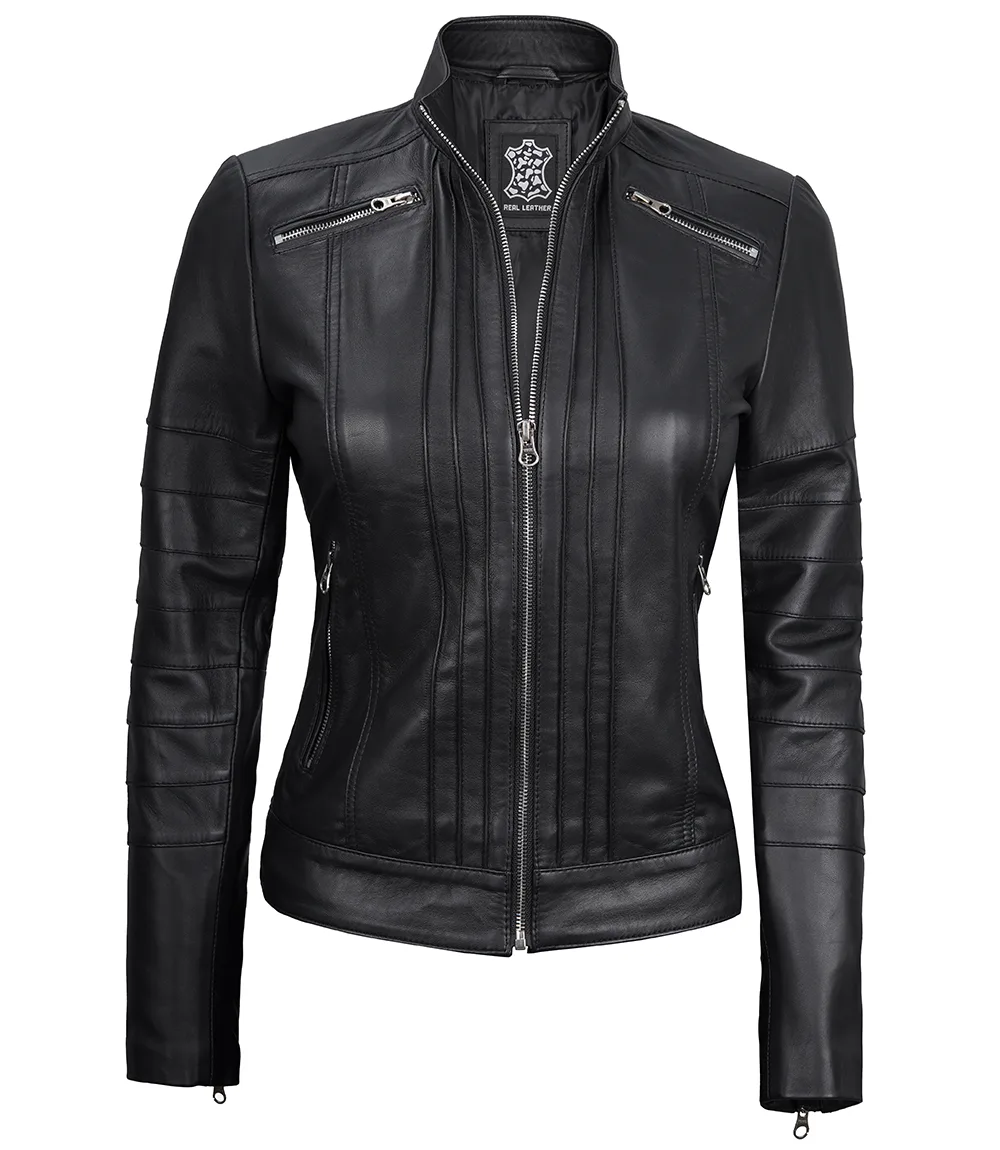 Real Leather Cafe Racer Jacket