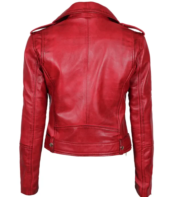 Classic moto-style red jacket