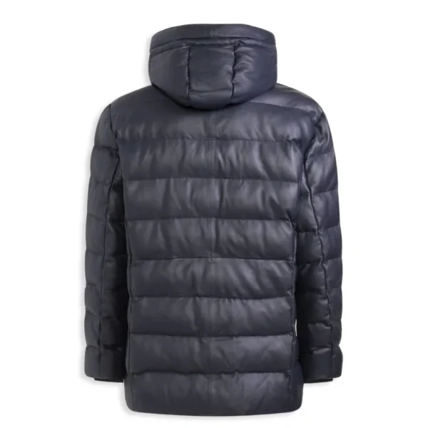 Leather & Down Puffer Jacket