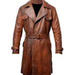 Qorion Motorcycle Leather Duster Coat
