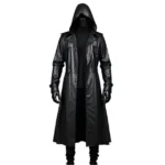 Quivon Hooded Mens Winter Leather Overcoat
