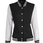 Women Black And White Varsity Jacket