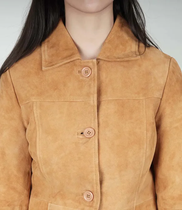 Womens Brown Suede Coat