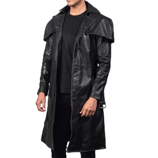 Mens-Long-Black-Leather-Coat