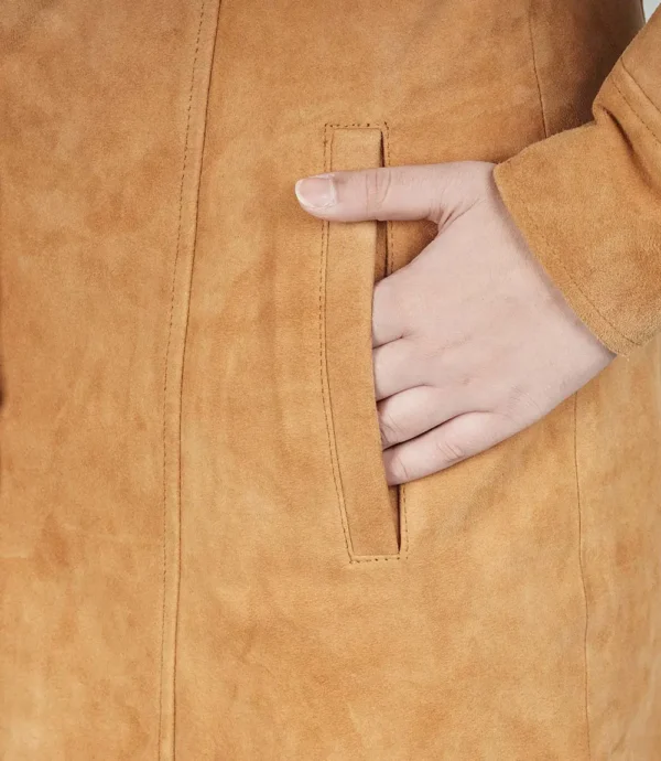 Womens Brown Suede Coat