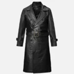 Men’s Leather Long Coat in Black – Sleek Power Statement
