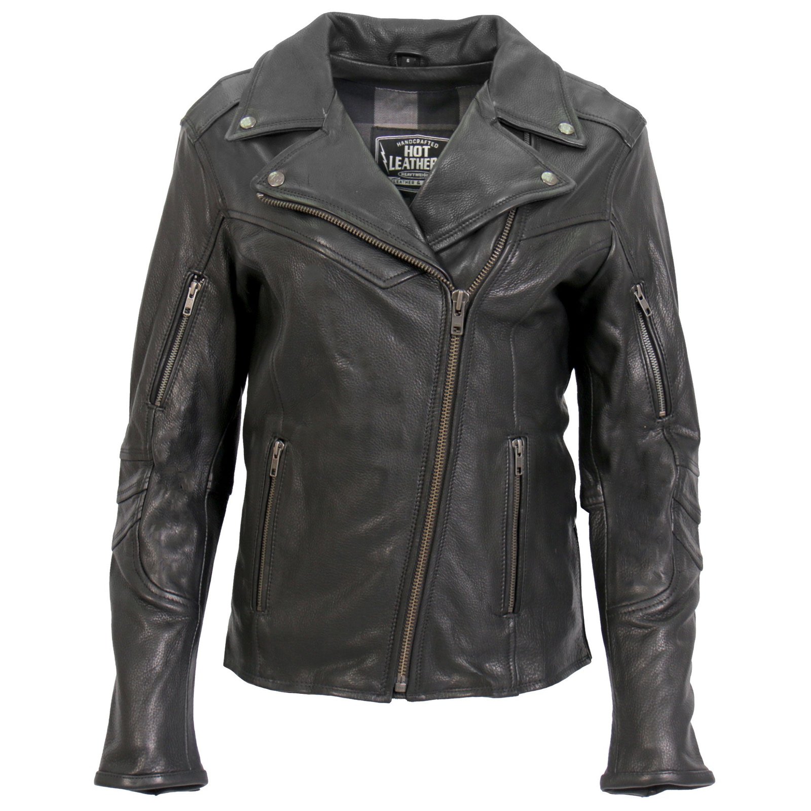 womens premium black classic motorcycle leather jacket