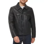 Classic Mens Trucker Leather Jacket
