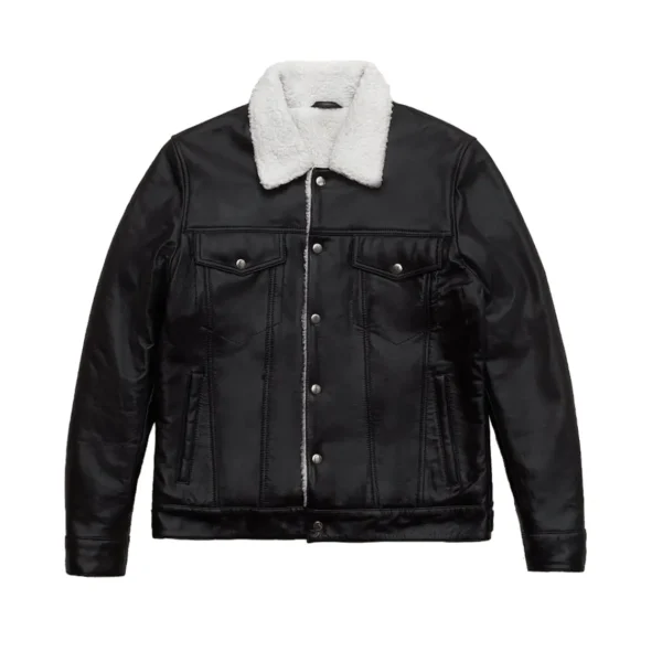 Mens RAF B3 Aviator Shearling Sheepskin Trucker Jacket