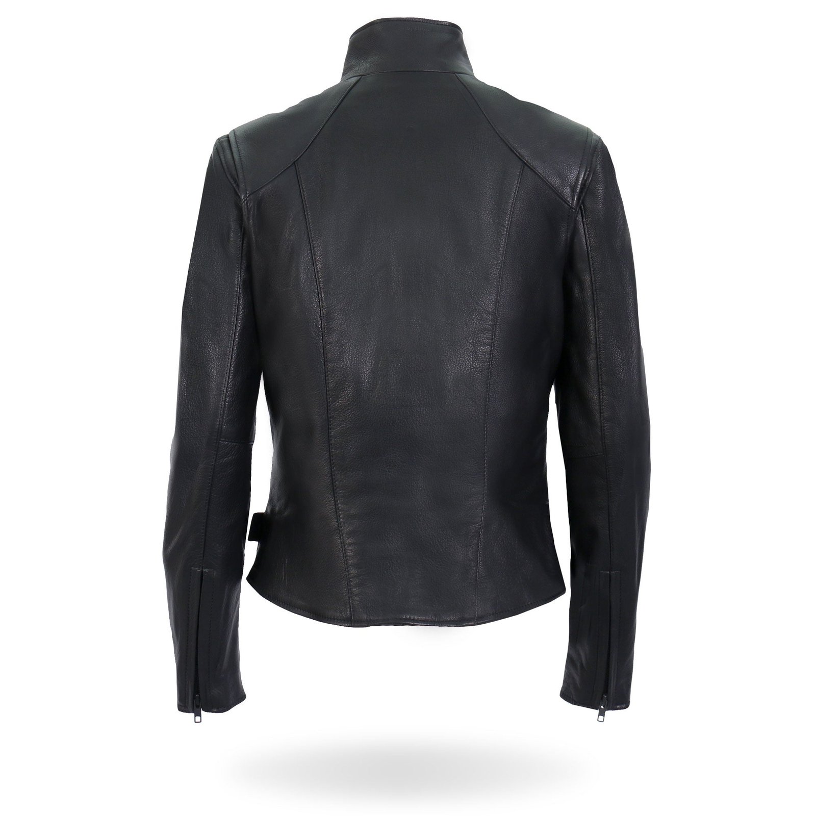 ladies clean cut leather motorcycle biker jacket