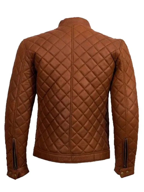 Mens-Cafe-Racer-Quilted-Brown-Jacket